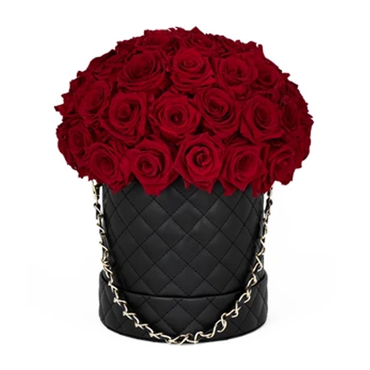 Boîte à fleurs en cuir