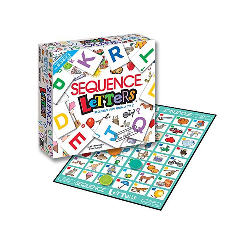 Carte de jeux de lettres de séquence 