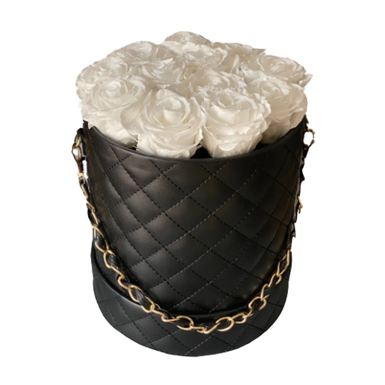 Boîte à fleurs en cuir