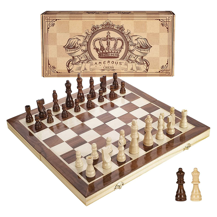 Plateau de jeu d'échecs en bois